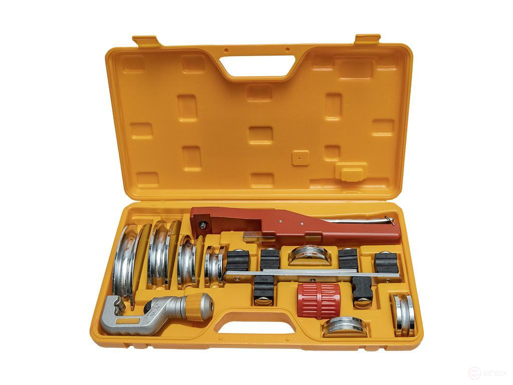 VOLL V-Bend M Manual Crossbow Tube Bender for Copper Pipes, 1/4"-7/8" set in a drawer