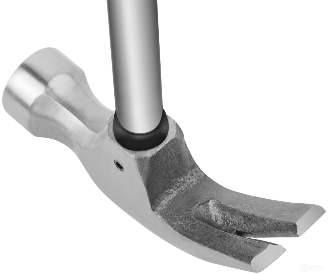 Молоток-гвоздодер, металлическая ручка, резиновая рукоятка 27 мм, 340 гр.