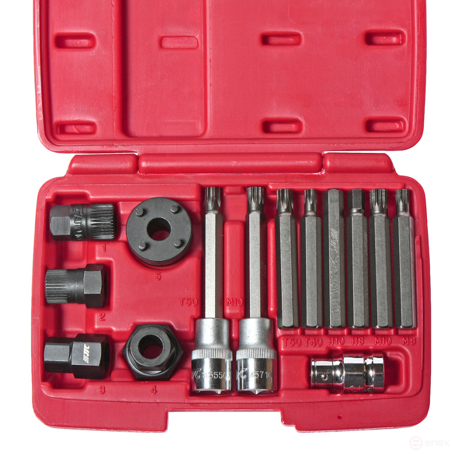 Съемник шкивов генераторов 14 предметов в кейсе JTC