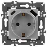Розетка ЭРА Elegance 14-4108-03 2P+E 16A-250В со шторками с USB type-A+C 5В-3А алюминий