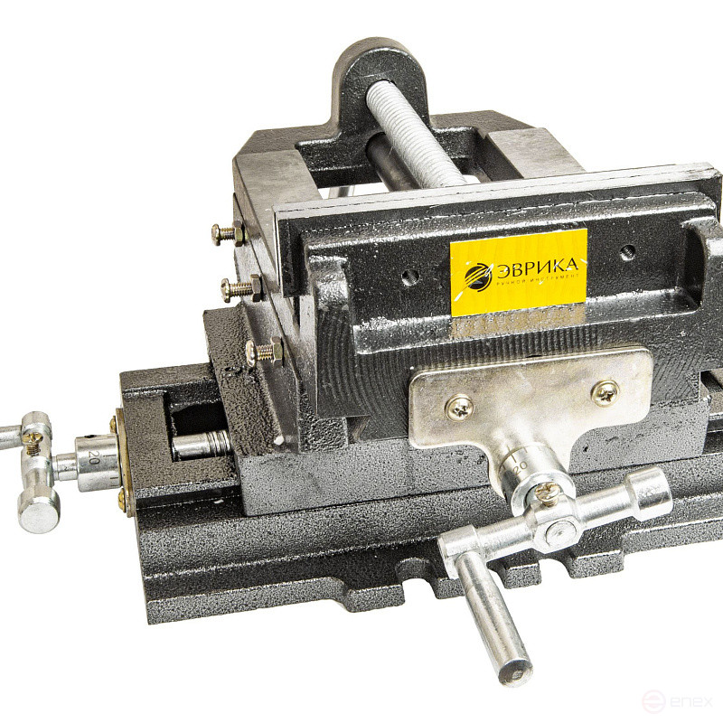 Тиски станочные ER-191150 с винтовыми механизмами для регулировки направления "вперед-назад", "лево-право" 6"-150мм  чугунные ЭВРИКА /1/ NEW