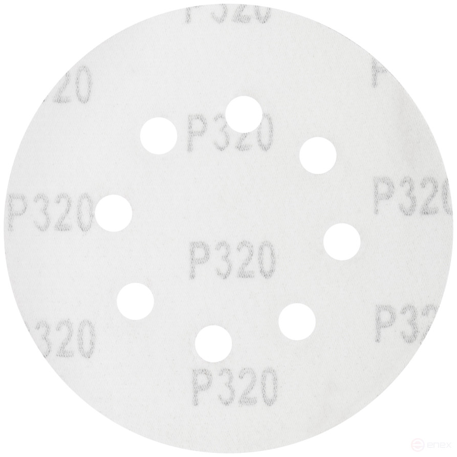 Круги шлифовальные с отверстиями (липучка), алюминий-оксидные, 125 мм, 5 шт. Р 320