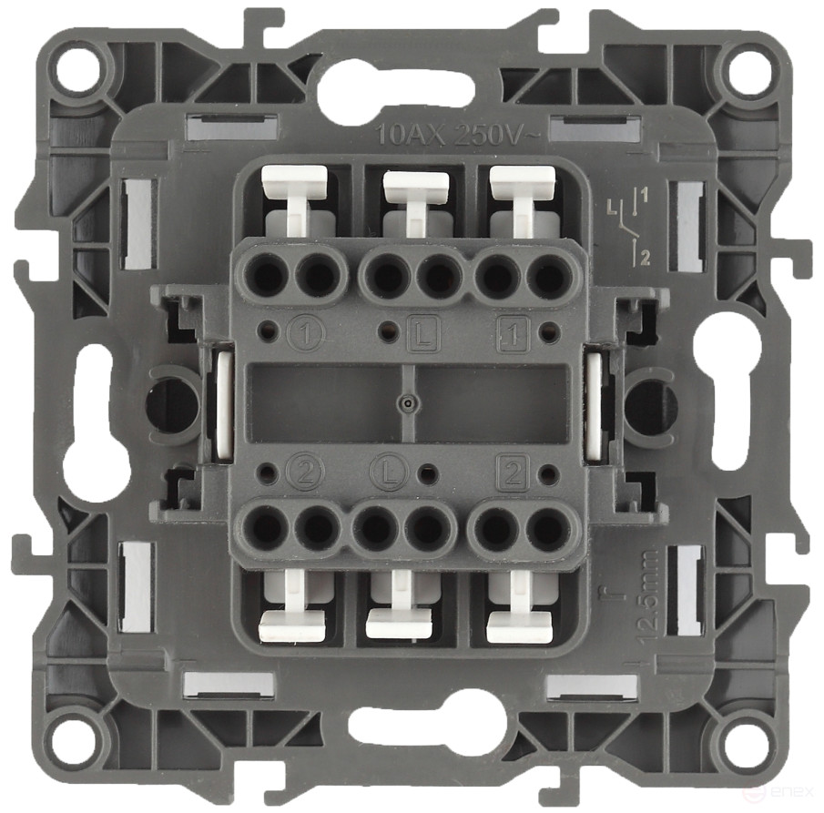 12-1106-03 ERA Double Switch, 10AH-250V, IP20, Era 12, Aluminum