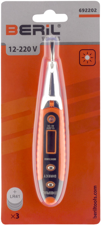 Пробник-индикатор напряжения 12-220V BERIL