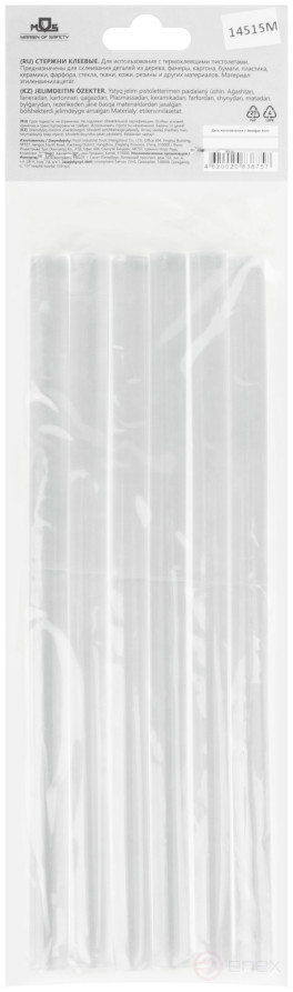 Стержни клеевые 11x200 мм, 6 шт., прозрачность 100%