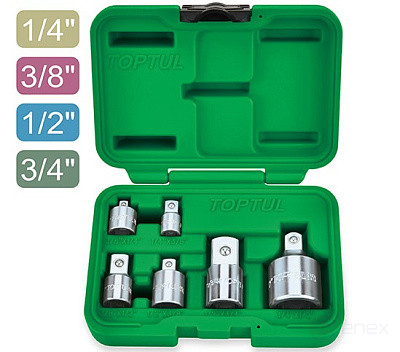 Adapter set in a plastic box, 6 pieces TOPTUL GAAI0606