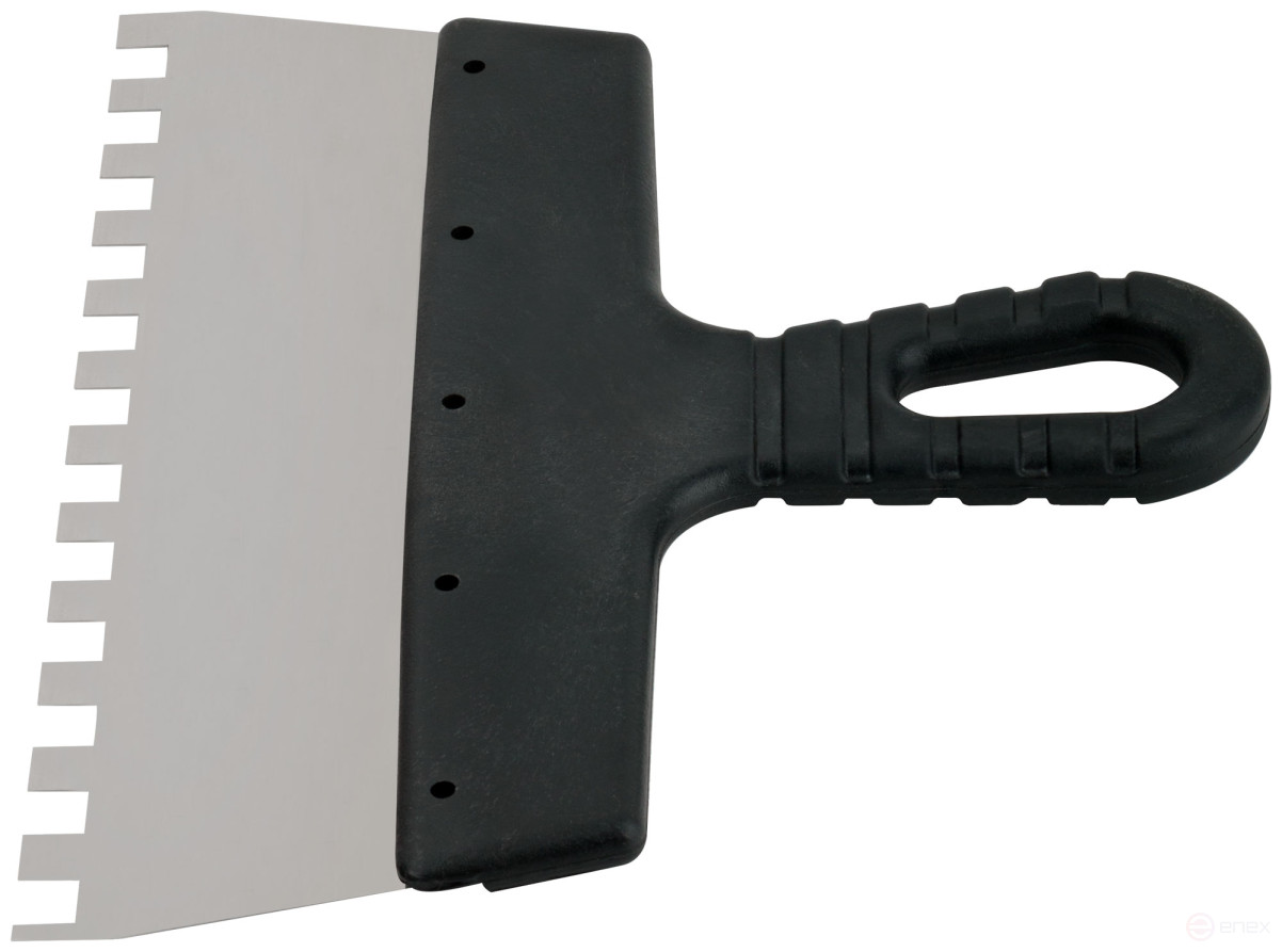 Stainless steel serrated facade spatula 250 mm / tooth 10 mm