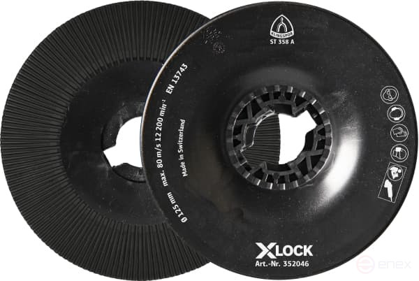 Опорный диск, ребристый/жесткий ST 358 A, 115 X-LOCK