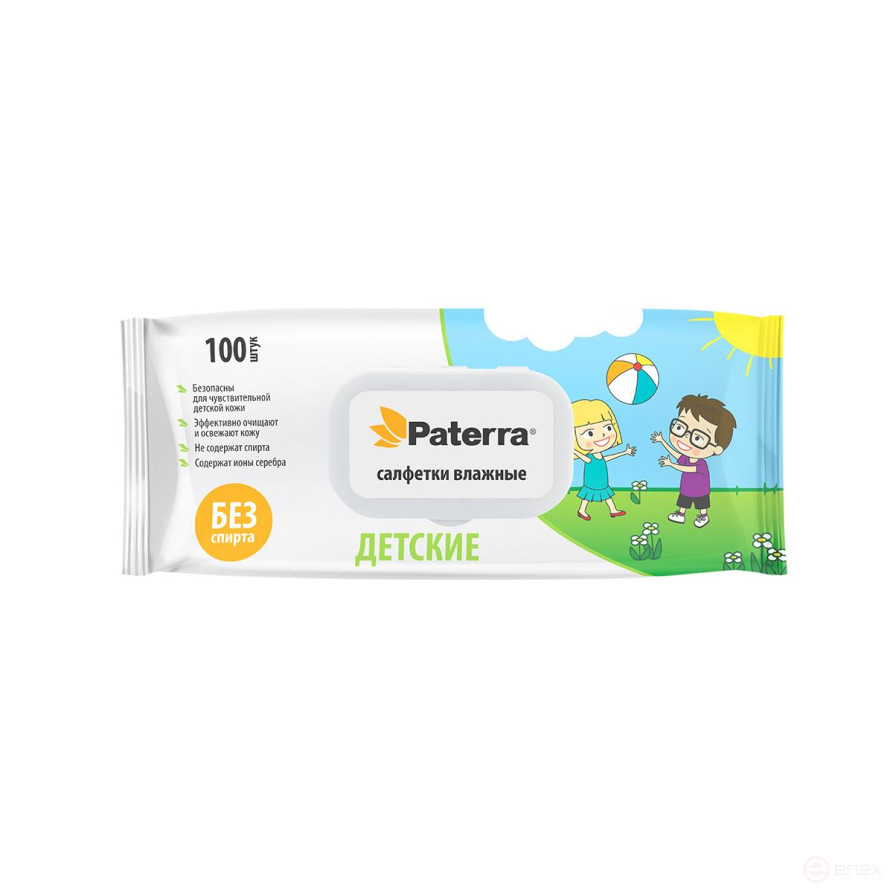 Wet baby wipes with Paterra valve, 14 x 19 cm, 100 pcs. / 14 pcs.