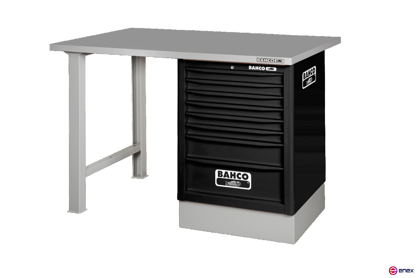 Сверхпрочный верстак, металлическая столешница с 2 ножками и 6 выдвижными ящиками красного цвета 1500 мм x 750 мм x 1030 мм