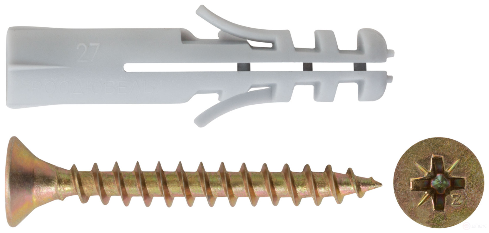 Mounting for baseboards. Set: dowel with 8x40/5x40 screw (packing 7 pcs)