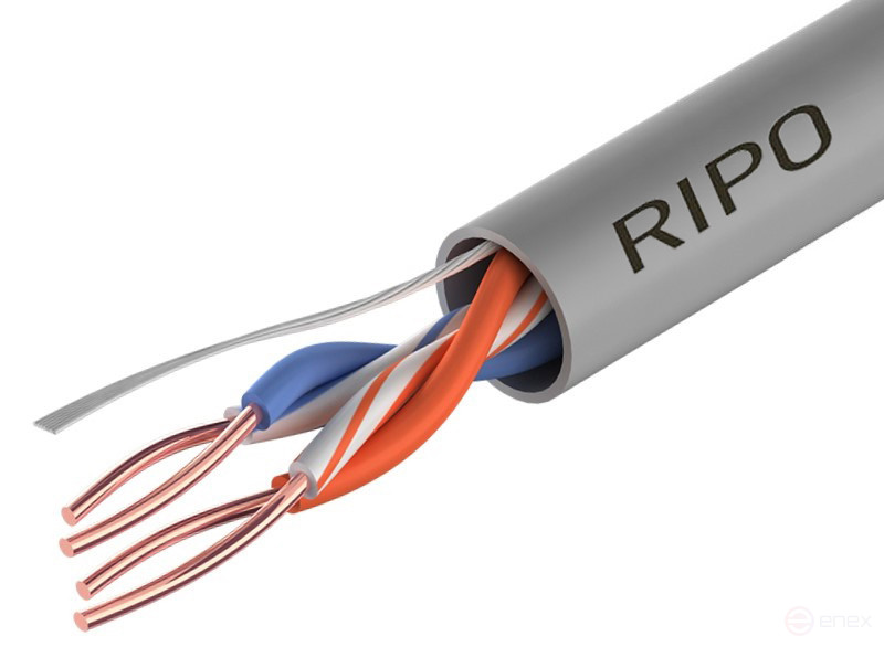 Кабель витая пара UTP2 CAT5E 24AWG Cu RIPO (50м)