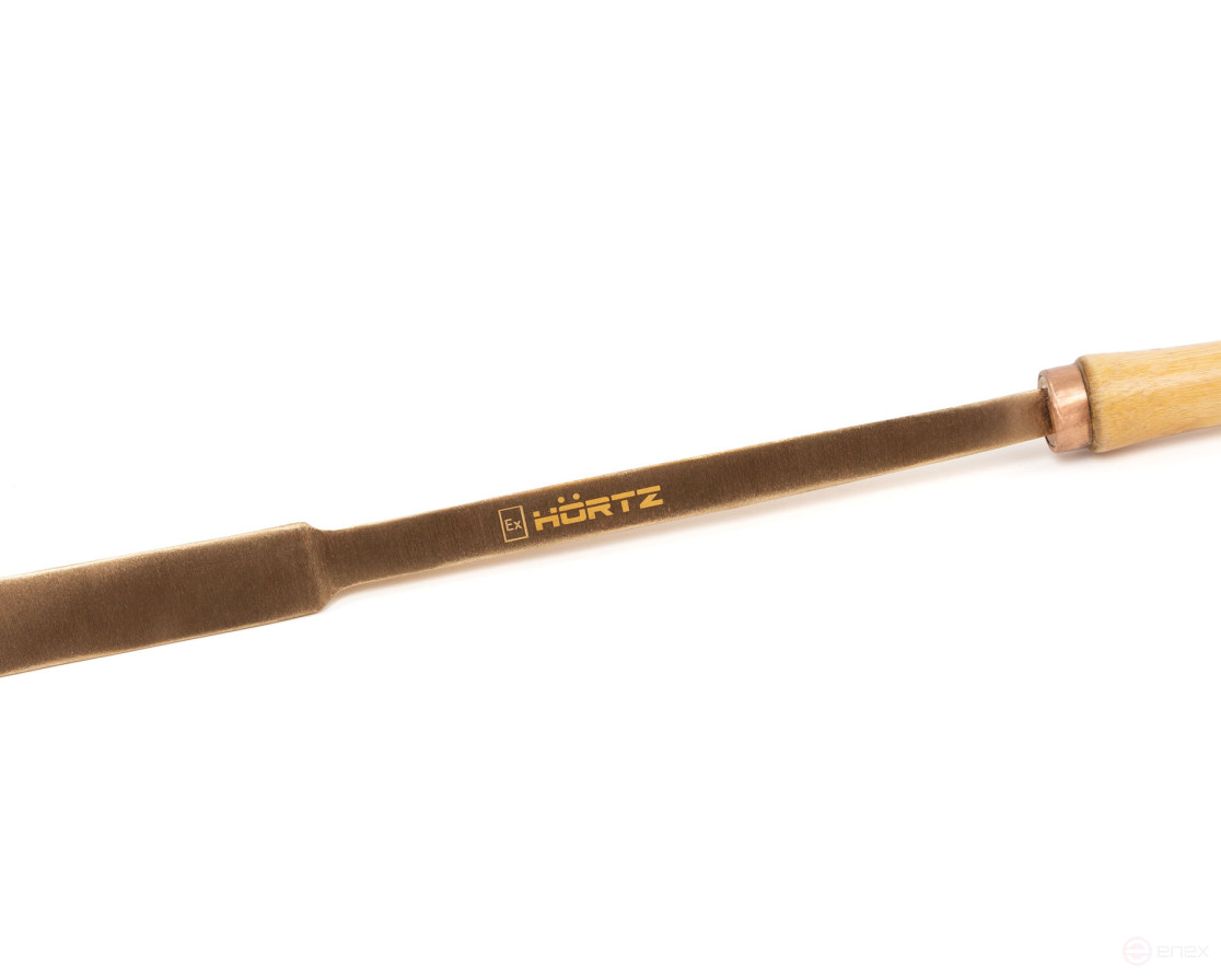 Triangular scraper 20x440 mm wooden handle intrinsically safe 224C-1002 BeCu, HORTZ