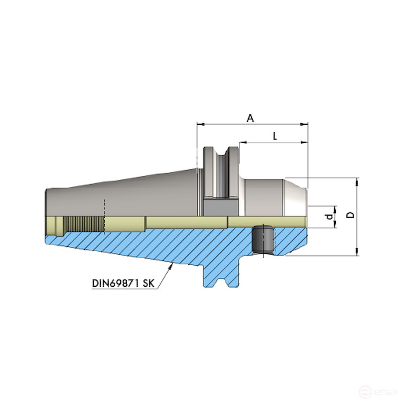 SK40 Ø32-100 End Mill Mandrel with Weldon Shank
