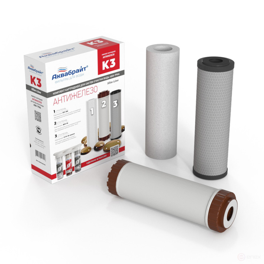 A set of cartridges K-3 AQUABRIGHT DE-ICING for water purification