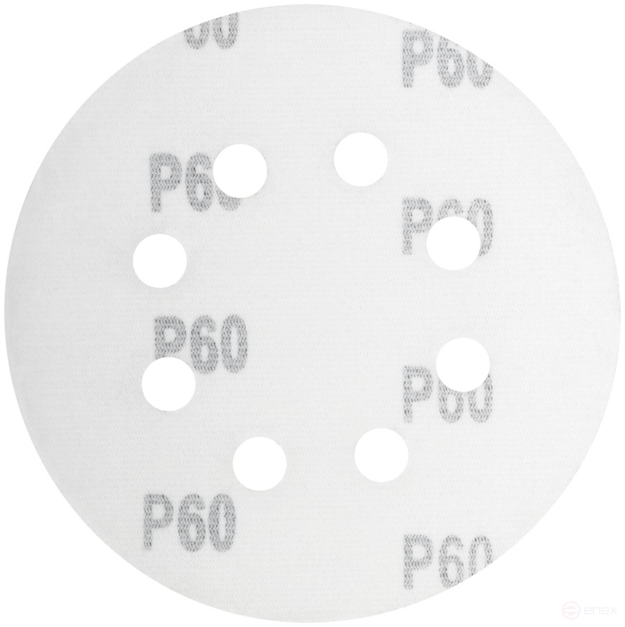 Grinding wheels with holes (Velcro), aluminum oxide, 125 mm, 5 pcs. P 60