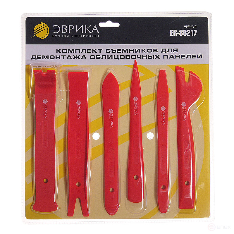 Набор съемников ER-86217 для демонтажа облицовочных панелей, 6 шт. ЭВРИКА 1/10/20