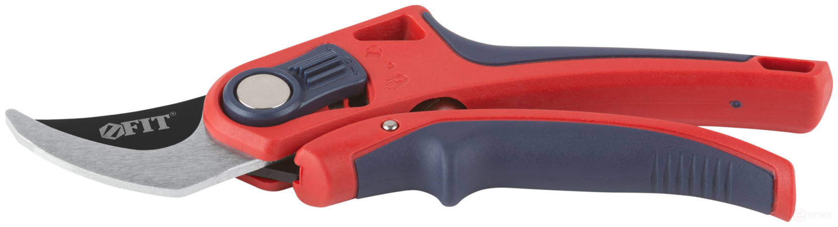 Profi pruner, overlapping cutting edges, opening adjustment, belt spring, rubberized. handles 210 mm