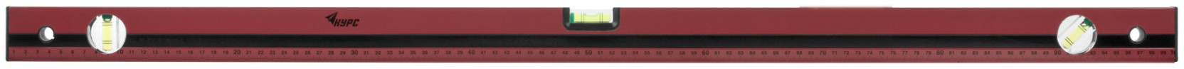 Optima level, 3 eyes, red body, milled working face, 1000 mm scale