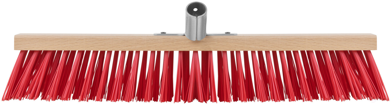 Profi wooden outdoor brush, stiff bristles, metal tool at an angle, 5-row, 500x65 mm
