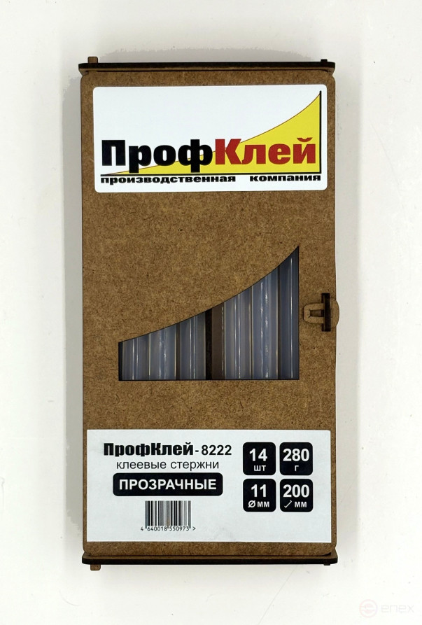 Клеевые стержни ПрофКлей-8222 прозрачные, 11х200 мм, 14 шт, 280 г
