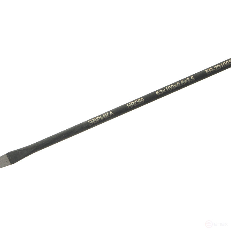 Отвертка шлицевая SL3.5х100мм Ø3мм магнитная, стержень S2, с держателем HRC≥59 ER-23100SL ЭВРИКА /1/12/144 NEW