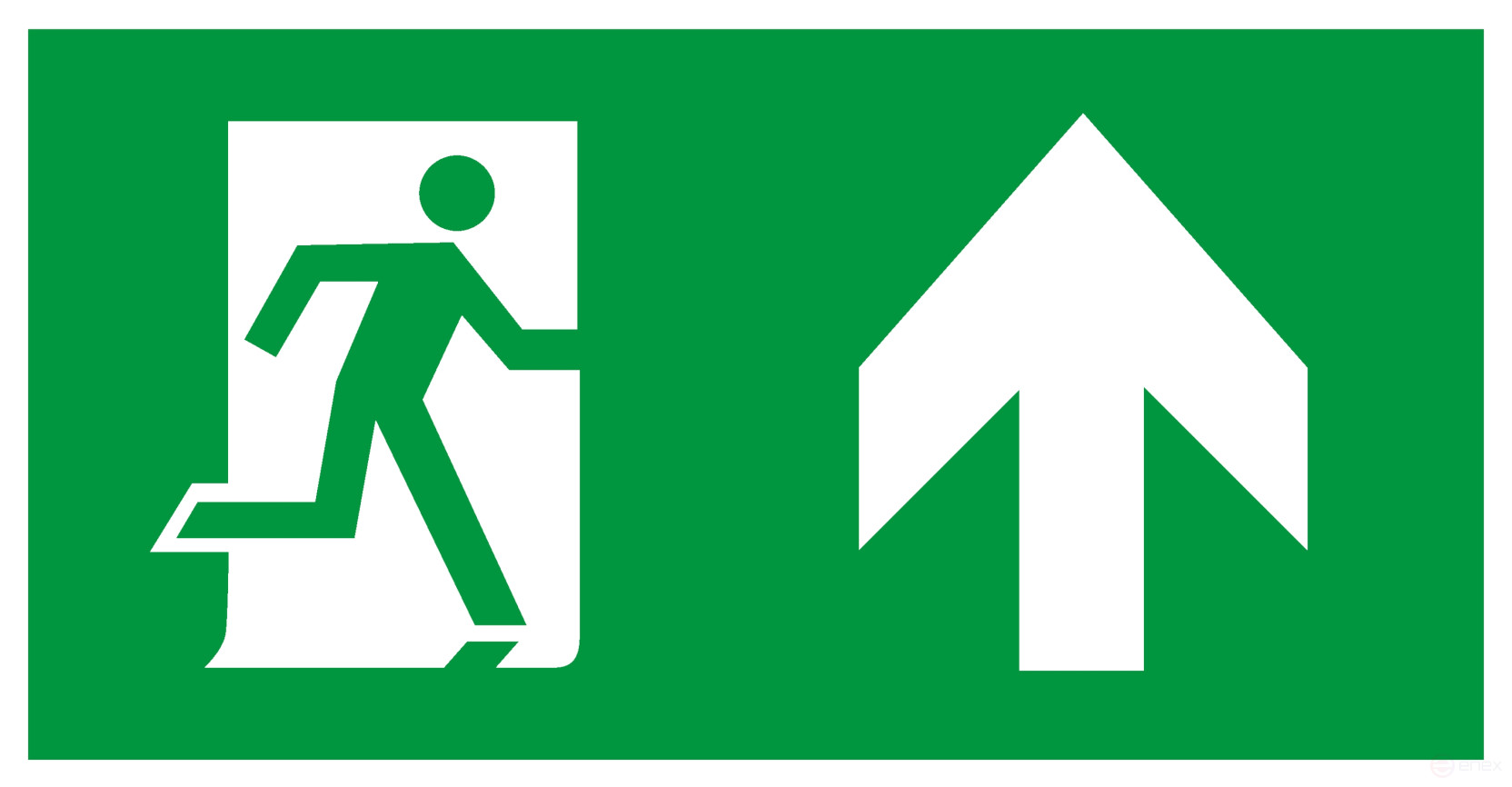 Пиктограмма ЭРА INFO-SSA-127 бэклит 259x128мм Человек-стрелка-вверх зеленая SSA-103