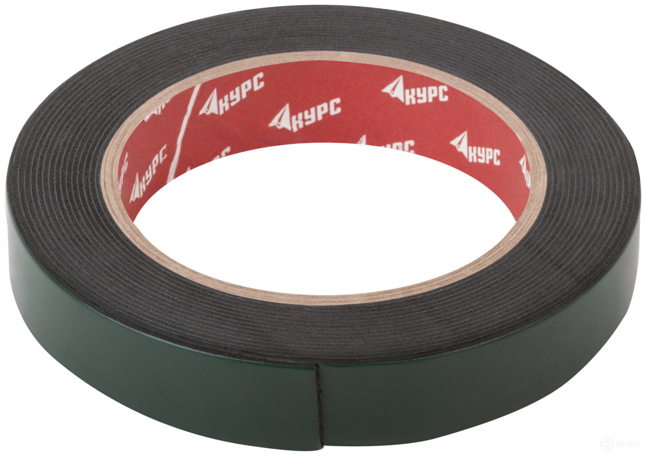 Лента монтажная клейкая на вспененной основе, черная 19 мм х 5 м