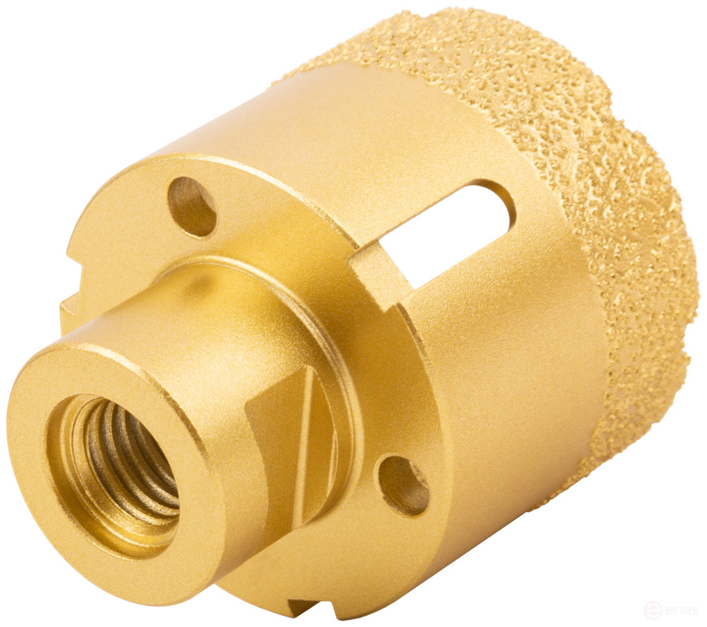 Коронка кольцевая для УШМ, М14, по керамограниту, камню и кафелю алмазная, вакуумное спекание 50х60 мм