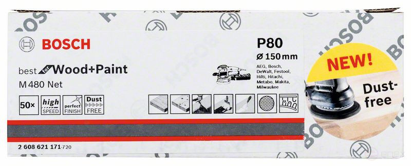 Шлифлист 150 mm, 80, 2608621171