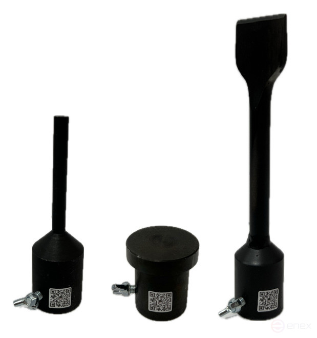 A set of hammers for a Dynamic sledgehammer (3 pieces: narrowed, mushroom, blade)