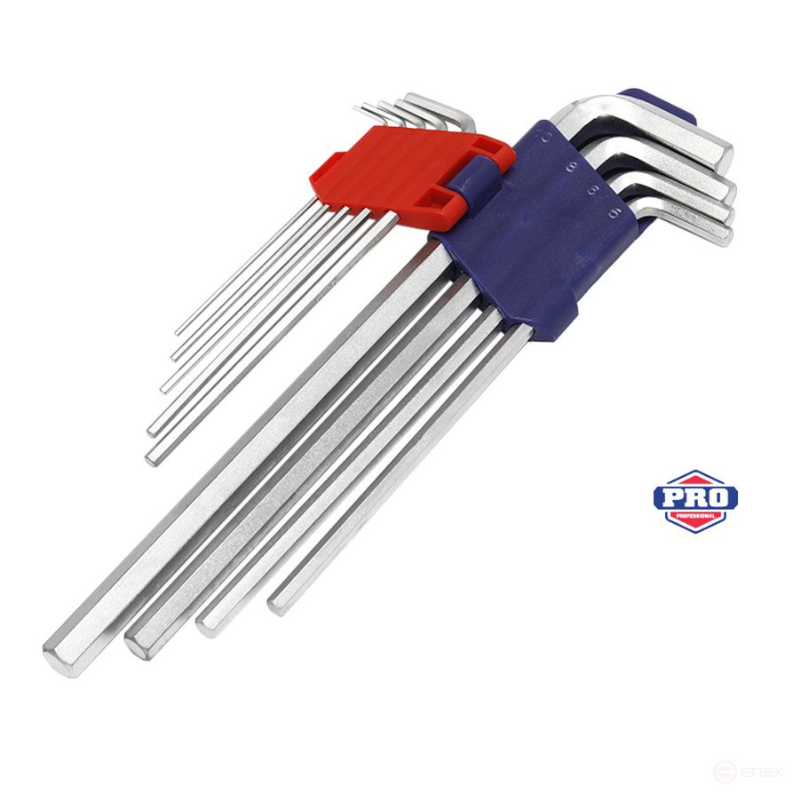 6-sided long 9pcs Keys in the WP222005 WORKPRO holder