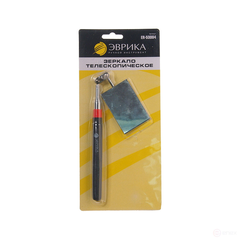 Зеркало ER-53004 телескопическое, прямоугольное, с резиновой ручкой, 25.4х50.8 мм, длина 73,5см ЭВРИКА 1/25/100