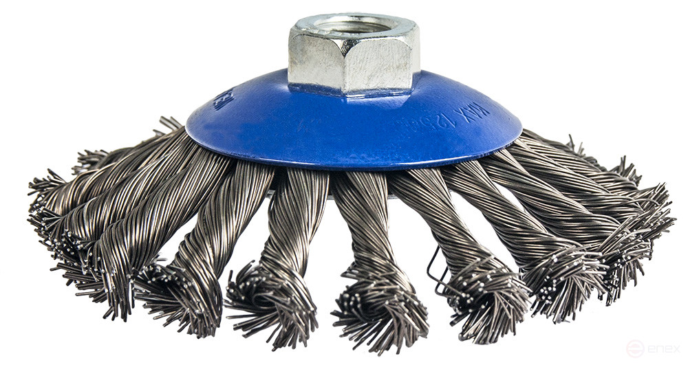 Кордщетка для МШУ радиальная с наклоном витая ПРАКТИКА 115 мм М14 (1шт.) блистер (773-347)