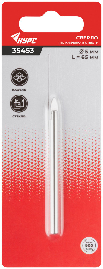 Сверло по кафелю, стеклу 5х65 мм