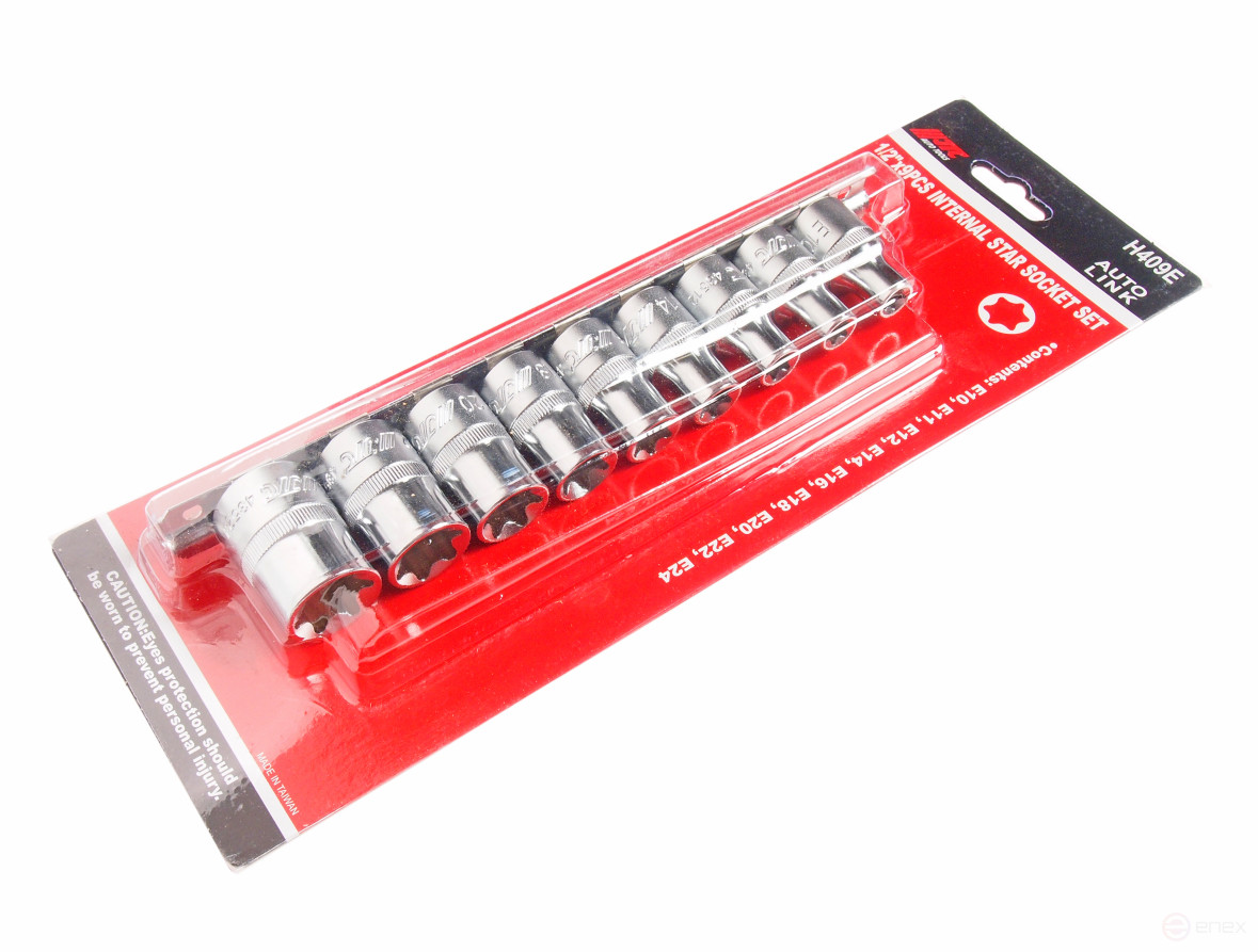 TORX 1/2" E10-E24 9-piece JTC Socket Head Set /1/6/24