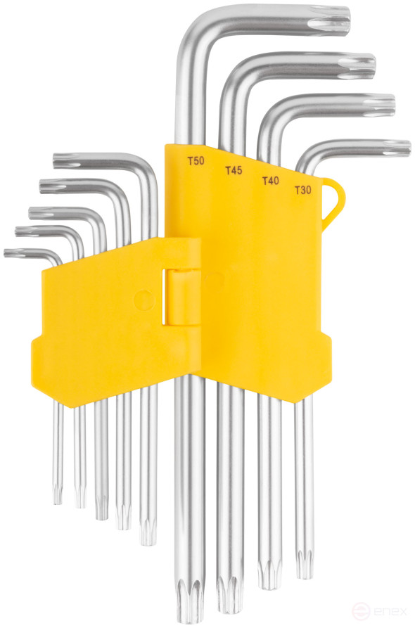 Ключи "звездочки" 9 шт. 40Cr, Т10-Т50, в пластиковом держателе