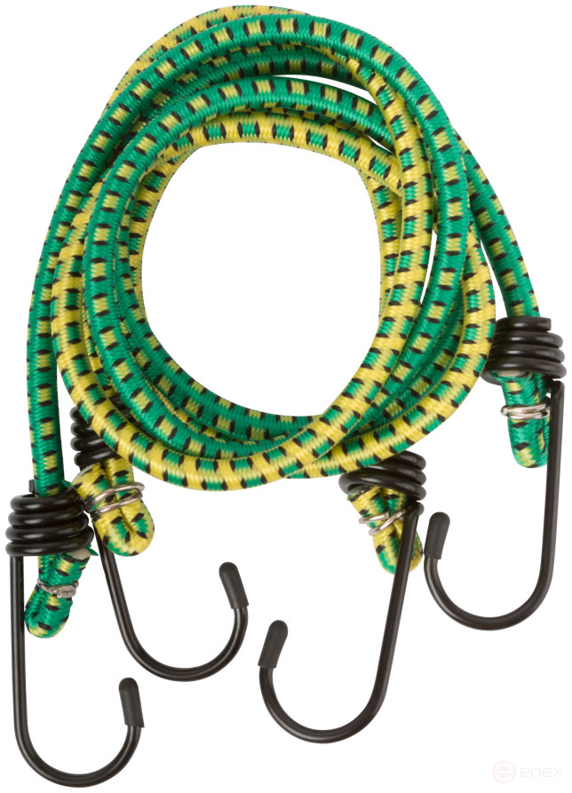 Rubber luggage straps, steel hooks, 2 pcs., 7x800 mm