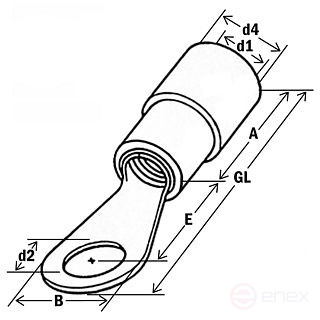 Cable tip with ring NKI 2,5-6 M6, ECO-line (pack.100 pcs)
