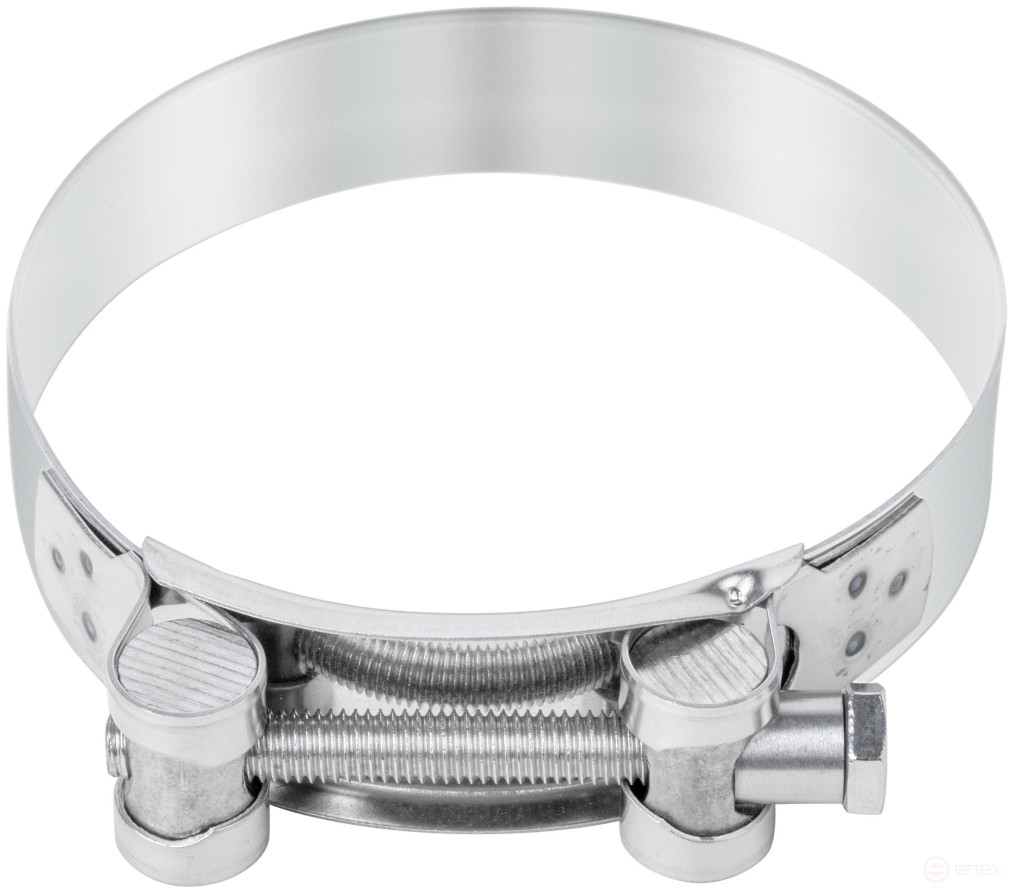 Хомут обжимной силовой шарнирный, нерж.сталь 98-103 мм