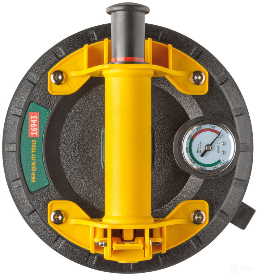 Reinforced glass jack, pressure gauge, quick pressure relief, plastic case, 200 mm, 200 kg