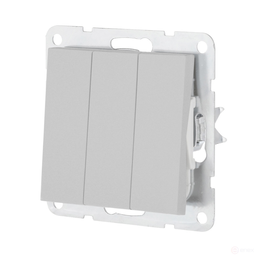 Switch 3-cl.(diagram 1+1+1 ) 16 A, 250 B (silver metallic) LK80