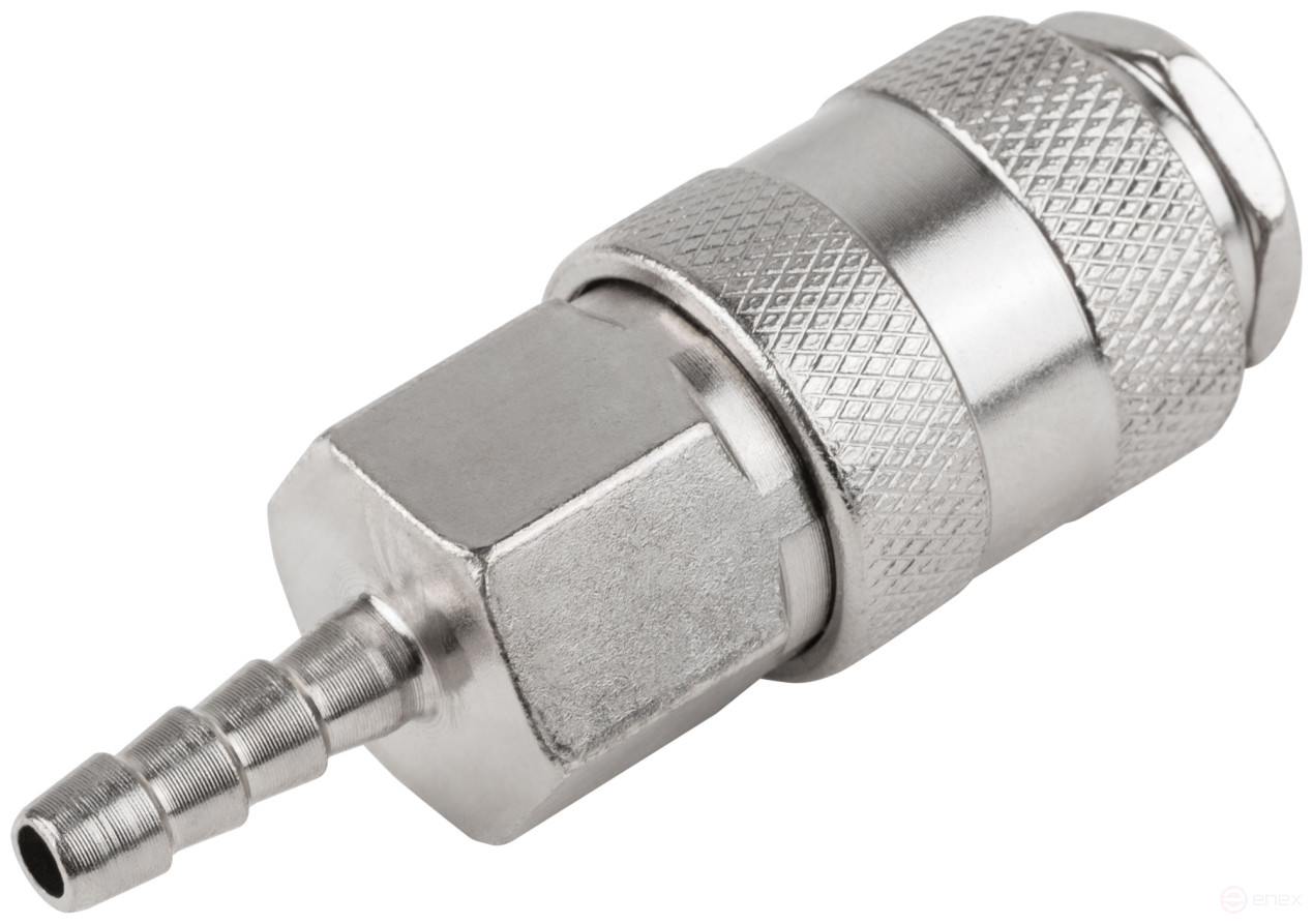 Quick-release adapter with 6 mm herringbone shut-off valve