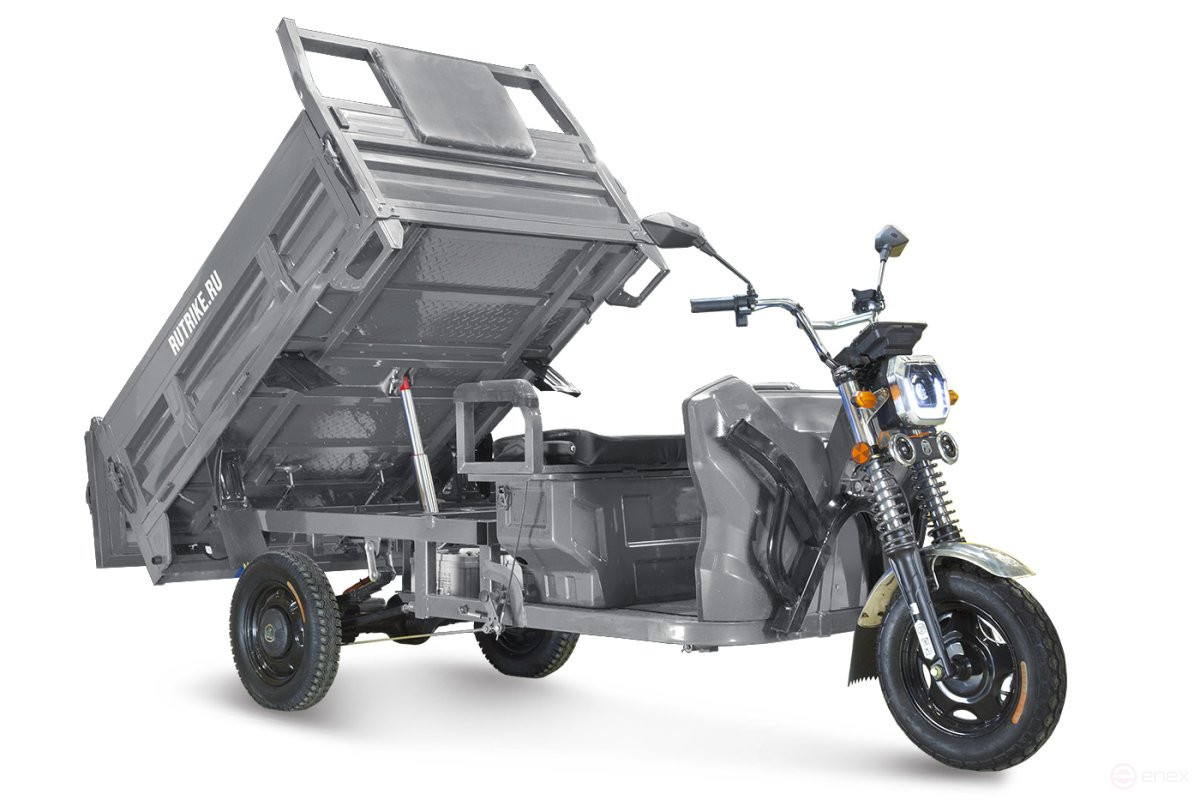 Грузовой электрический трицикл Rutrike D5 1700 гидравлика (60V1200W), серый