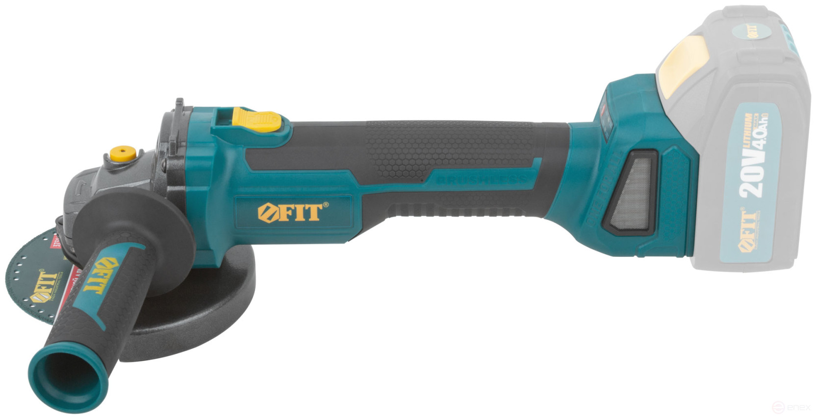 Angle grinder acc. 20 V; 3500/8500 rpm; ClC 125 mm; 1.7 kg; 2 rotation speeds; brushless, without battery; box.