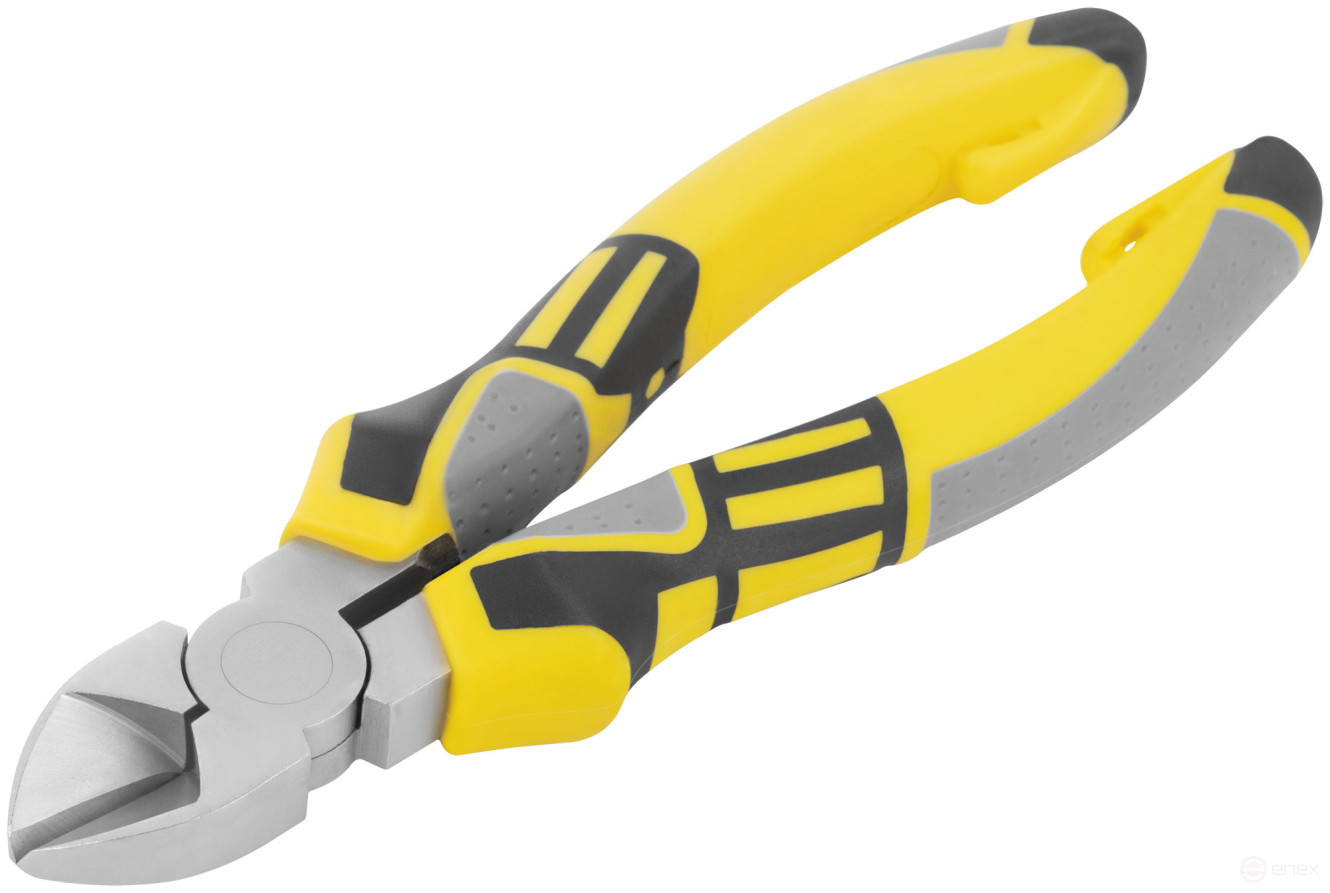 Smart side cutters, tricolor rubberized handles, 190 mm nickel coating