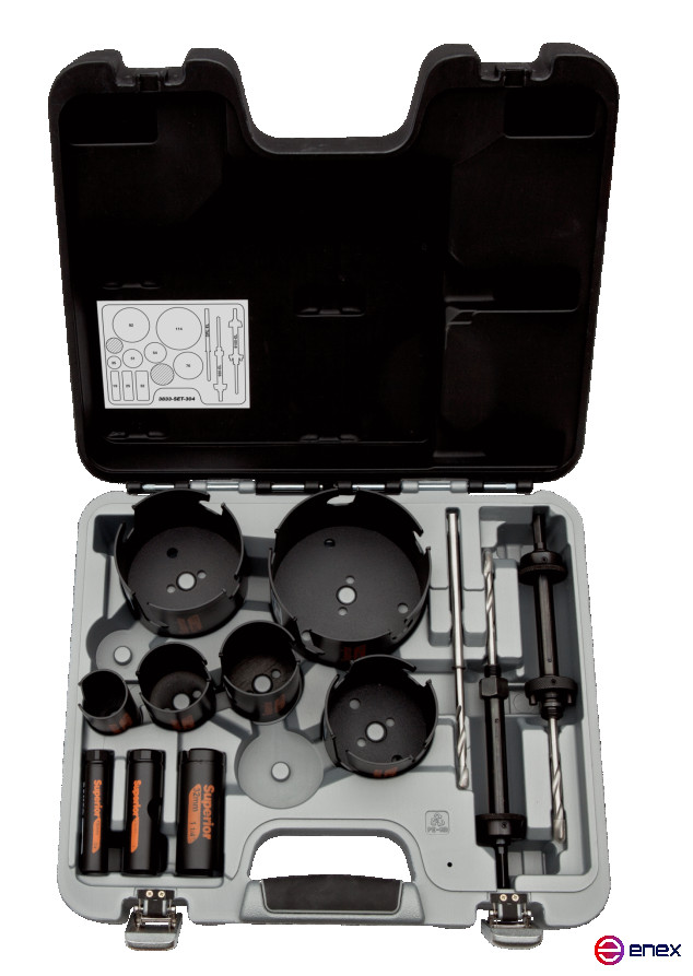 Набор кольцевых пил Superior™ для различных строительных конструкций 19 – 114 мм — 13 шт.