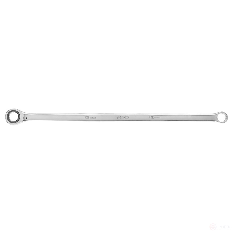 Ключ накидной двойной, с храповым механизмом, длинный, 12 мм