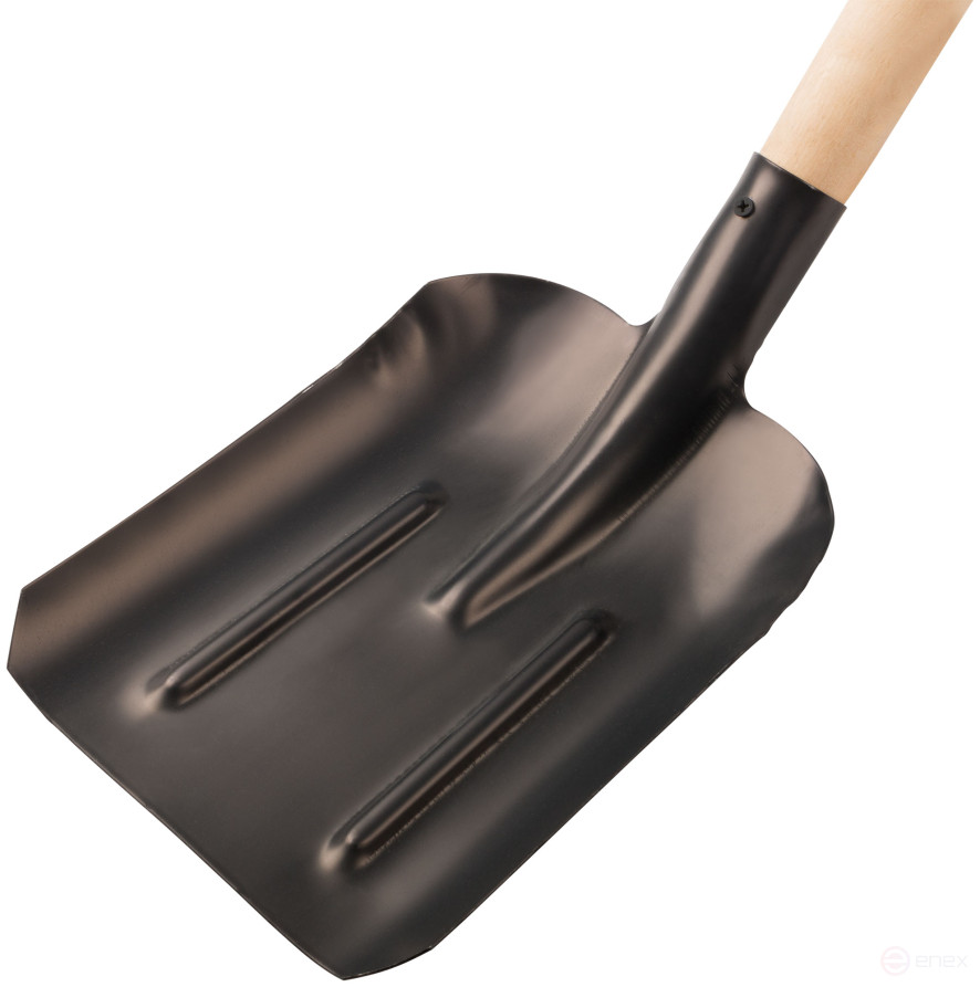 Shovel, flat, with wooden handle 225x270x1430 mm