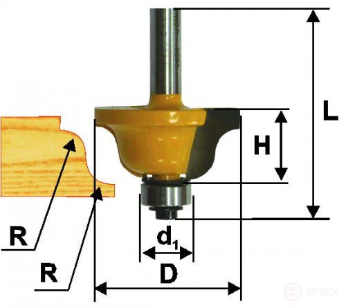 Milling cutter chrome kalevochnaya f38,1x17mm R6,4mm xb 8mm